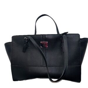Guess Purse Handle Shoulder Bag Handbag Square Tote Zipper Pockets Leather Faux